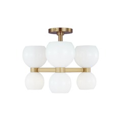 Londyn Semi-Flush Mount in Burnished Brass by Visual Comfort Studio