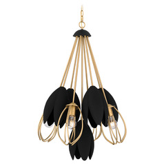 Quoizel Lighting Seraphina Brushed Weathered Brass & Matte Black Pendant Light