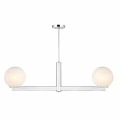 2-Light Linear Chandelier in Chrome by Meridian