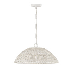 Naomi Small Rattan Pendant in Chalk White by Capital Lighting