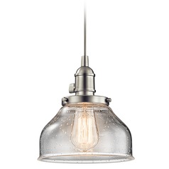 Seeded Glass Mini-Pendant in Brushed Nickel by Kichler Lighting