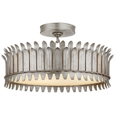 Suzanne Kasler Leslie 16-Inch Semi-Flush in Silver by Visual Comfort Signature