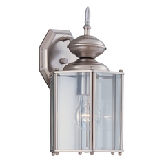 Outdoor Wall Light with Clear Glass in Pewter Finish