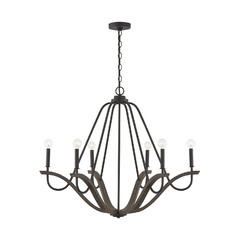 Clive 36-Inch Chandelier in Carbon Grey & Black by Capital Lighting