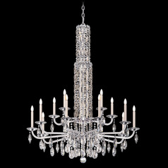 Schonbek Worldwide Lighting Siena Antique Silver Crystal Chandelier