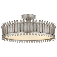 Suzanne Kasler Leslie 21-Inch Semi-Flush in Silver by Visual Comfort Signature