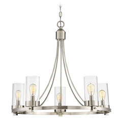 5-Light Chandelier in Brushed Nickel by Meridian