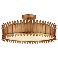 Suzanne Kasler Leslie 21-Inch Semi-Flush in Iron by Visual Comfort Signature
