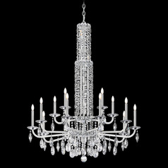 Schonbek Worldwide Lighting Siena Polished Stainless Steel Crystal Chandelier
