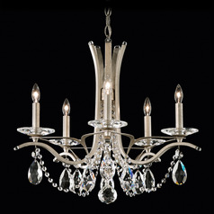 Schonbek Worldwide Lighting Vesca Antique Silver Crystal Chandelier