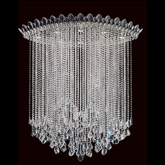 Schonbek Worldwide Lighting Trilliane Strands Polished Stainless Steel Flushmount Light