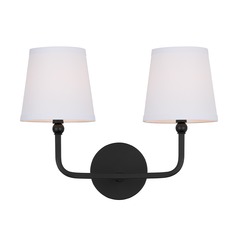 Dawson 16-Inch Vanity Light in Matte Black with White Shades by Capital Lighting