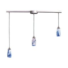 Modern Multi-Light Pendant Light with Art Glass and 3-Lights