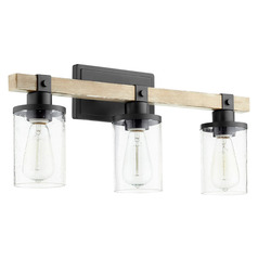 Alpine Textured Black & Driftwood Bathroom Light by Quorum Lighting