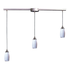 Modern Multi-Light Pendant Light with Art Glass and 3-Lights