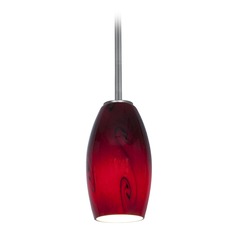 Merlot Brushed Steel LED Mini Pendant by Access Lighting