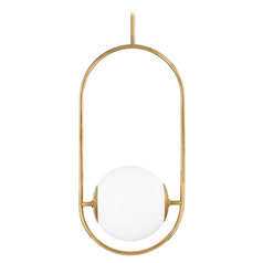 Corbett Lighting Everley Vintage Brass Pendant Light with Globe Shade