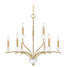 Quoizel Lighting Frida Aged Brass & White Onyx Chandelier