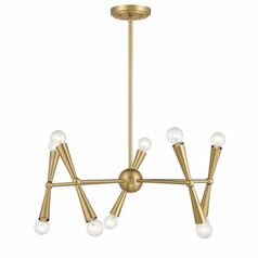10-Light Chandelier in Natural Brass by Meridian