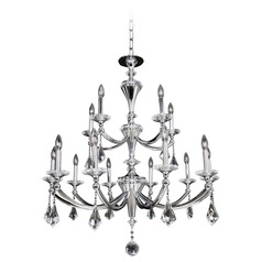 Allegri Floridia 2-Tier 15-Light Crystal Chandelier in Polished Chrome