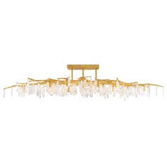 Forest Rock Crystal Semi Flush in Lucerne Gold by Currey & Company