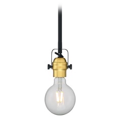 Mantra Black & Brushed Brass Mini Pendant by Satco Lighting