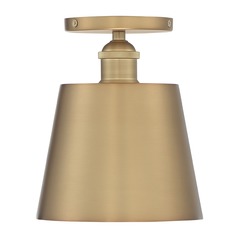Motif Brushed Brass & White Semi-Flush Mount by Satco Lighting