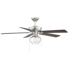 52-Inch Fan with Light Kit in Brushed Nickel by Meridian
