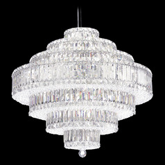 Schonbek Worldwide Lighting Plaza Polished Stainless Steel Pendant Light with Drum Shade