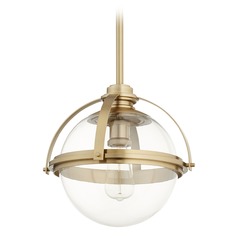 Aged Brass Pendant with Globe Shade by Quorum Lighting