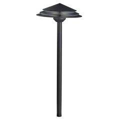 Round Tiered 12V LED Path Light in Textured Black 2700K by Kichler Lighting