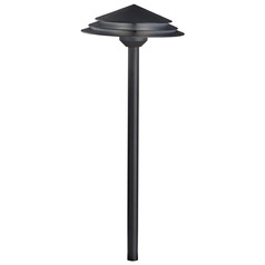 Round Tiered 12V LED Path Light in Textured Black 3000K by Kichler Lighting