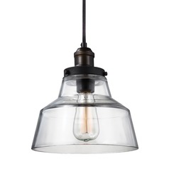 Baskin 10-Inch Pendant in Painted Aged Brass & Weathered Zinc by Visual Comfort Studio
