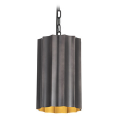 Maxim Lighting Allegra Gunmetal & Gold Mini-Pendant Light with Scalloped Shade