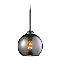 Elk Lighting Cassandra Polished Chrome Mini-Pendant Light with Globe Shade
