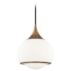 Reese Aged Brass Mini Pendant by Mitzi by Hudson Valley