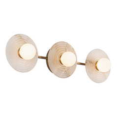 Dahlia LED 3-Light Alabaster Bath Light in Brass by Alora Lighting