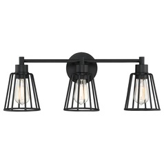 Atticus Earth Black 3-Light Bathroom Light by Quoizel Lighting