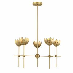 5-Light Chandelier in Natural Brass by Meridian