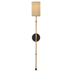 Currey and Company Clarence Mallari Capriole Natural / Satin Black Sconce