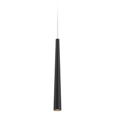 George Kovacs Stretch Coal Black LED Mini-Pendant Light with Cylindrical Shade