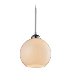 Cassandra Polished Chrome Mini-Pendant Light with Globe Shade - Includes Recessed Adapter Kit