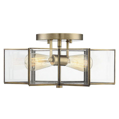 16-Inch Semi-Flush Mount in Natural Brass by Meridian
