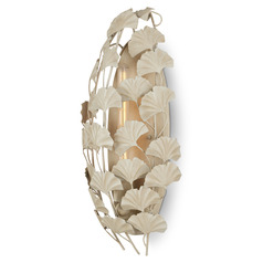 Currey and Company Clarence Mallari Maidenhair Antique Pearl Sconce