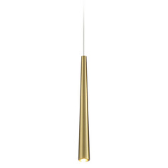 George Kovacs Stretch Soft Brass LED Mini-Pendant Light with Cylindrical Shade