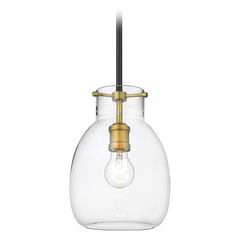 Bella Matte Black & Olde Brass Mini Pendant by Z-Lite