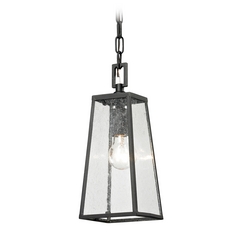 Seeded Glass Outdoor Hanging Light Black Elk Lighting