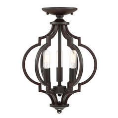 3-Light Convertible Semi-Flush Mount in Oil Rubbed Bronze by Meridian