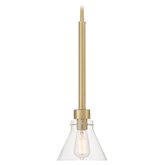 Designers Fountain Willow Creek Brushed Gold Mini-Pendant Light with Conical Shade