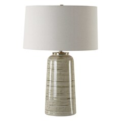 The Uttermost Company Strata Greenish Tan & Antique Brass Table Lamp with Empire Shade